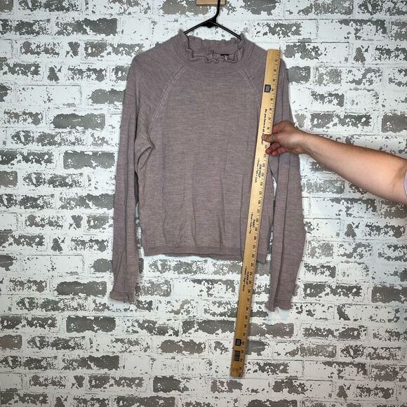 Free people | women light lavender wool sweater w/ ruffles - Picture 6 of 11